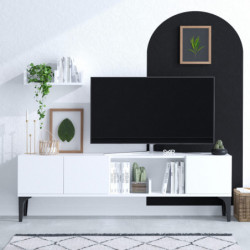 Mueble TV con estante Hubbl DEC0076 blanco Practica Hogar