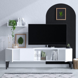 Mueble TV con estante Hubbl DEC0076 blanco Practica Hogar