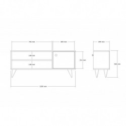Mueble TV con estante Jena antracita Practica Hogar