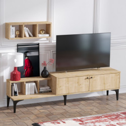 Mueble TV con estante Justo roble Practica Hogar