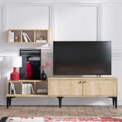 Mueble TV con estante Justo roble Practica Hogar