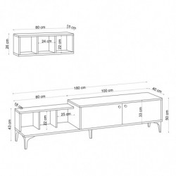 Mueble TV con estante Justo roble Practica Hogar