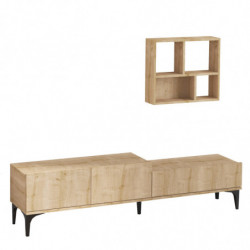 Mueble TV con estante Lott roble Practica Hogar