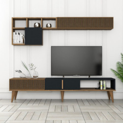 Mueble TV con estante Milan TV antracita nogal Practica Hogar