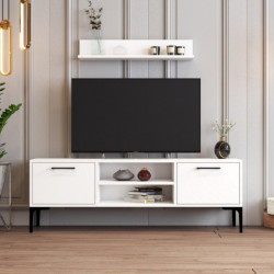 Mueble TV con estante Riga blanco Practica Hogar
