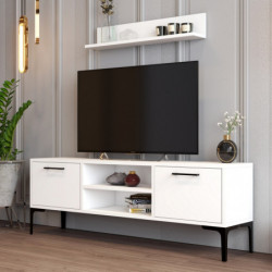 Mueble TV con estante Riga blanco Practica Hogar