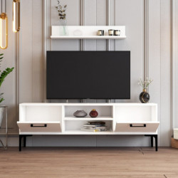 Mueble TV con estante Riga blanco Practica Hogar