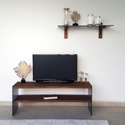 Mueble TV con estante TV101 nogal Practica Hogar