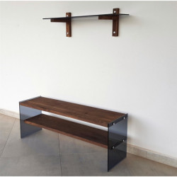 Mueble TV con estante TV101 nogal Practica Hogar