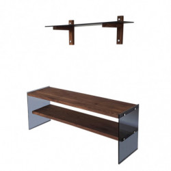 Mueble TV con estante TV101 nogal Practica Hogar