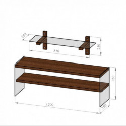 Mueble TV con estante TV101 nogal Practica Hogar