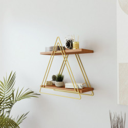 Estante de pared Aachen L2053 nogal oro Practica Hogar