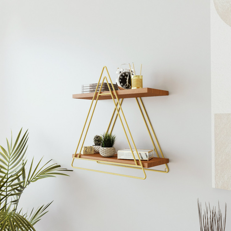 Estante de pared Aachen L2053 nogal oro Practica Hogar Estante de pared Aachen L2053 nogal oro Practica Hogar