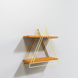 Estante de pared Aachen L2053 nogal oro Practica Hogar