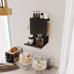 Estante de pared Brano negro Practica Hogar