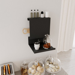 Estante de pared Brano negro Practica Hogar