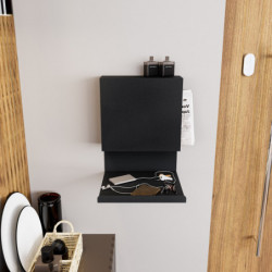 Estante de pared Brano negro Practica Hogar