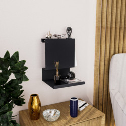 Estante de pared Brano negro Practica Hogar