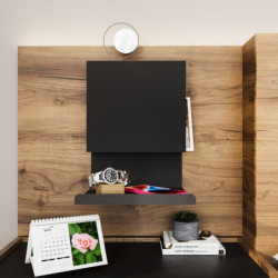 Estante de pared Brano negro Practica Hogar