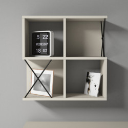 Estante de pared Extra negro crema Practica Hogar