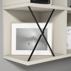 Estante de pared Extra negro crema Practica Hogar