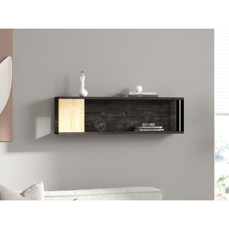 Estante de pared Meedo pino atlántico antracita Practica Hogar Estante de pared Meedo pino atlántico antracita Practica Hogar