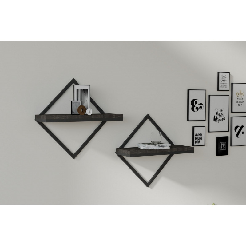 Estante de pared Sezo antracita Practica Hogar Estante de pared Sezo antracita Practica Hogar