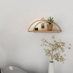 Estante de pared Decorativo 2 Oro Marrón Practica Hogar