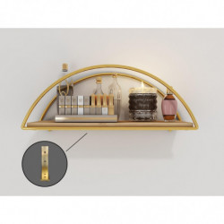 Estante de pared Decorativo 2 Oro Marrón Practica Hogar