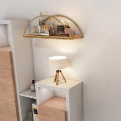 Estante de pared Decorativo 2 Oro Marrón Practica Hogar