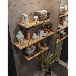 Estante de pared Prizma 1 Oro Marrón Practica Hogar