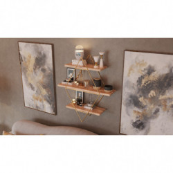Estante de pared Prizma 1 Oro Marrón Practica Hogar