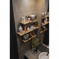 Estante de pared Prizma 2 Oro Negro Practica Hogar
