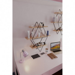 Estante de pared Prizma 2 Oro Negro Practica Hogar