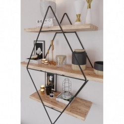 Estante de pared Prizma 2 Oro Negro Practica Hogar