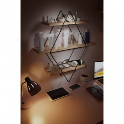 Estante de pared Prizma 2 Oro Negro Practica Hogar
