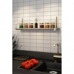 Estante de pared 60 cm extra Oro Marrón Practica Hogar