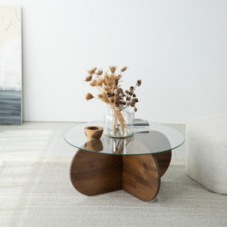 Mesa de centro Bubble Wood Nogal Practica Hogar
