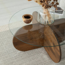 Mesa de centro Bubble Wood Nogal Practica Hogar