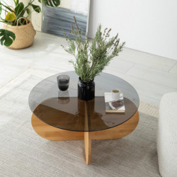 Mesa de centro Bubble Wood humo Roble Practica Hogar