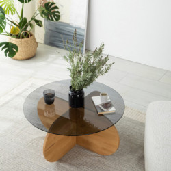 Mesa de centro Bubble Wood humo Roble Practica Hogar