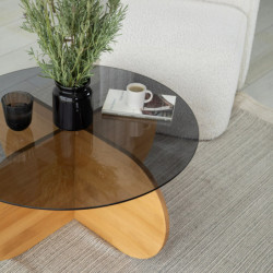 Mesa de centro Bubble Wood humo Roble Practica Hogar