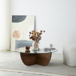 Mesa de centro Lily Wood Nogal Practica Hogar