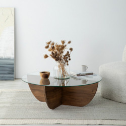 Mesa de centro Lily Wood Nogal Practica Hogar
