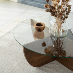 Mesa de centro Lily Wood Nogal Practica Hogar