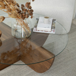 Mesa de centro Lily Wood Nogal Practica Hogar