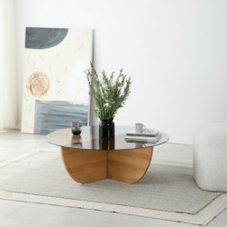 Mesa de centro Lily Wood humo Roble Practica Hogar