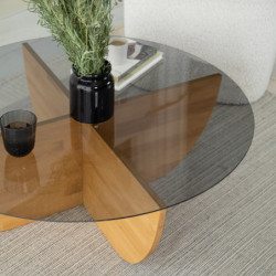 Mesa de centro Lily Wood humo Roble Practica Hogar