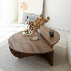 Juego de mesa de centro Podium Wood Nogal Practica Hogar