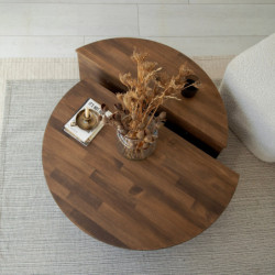 Juego de mesa de centro Podium Wood Nogal Practica Hogar